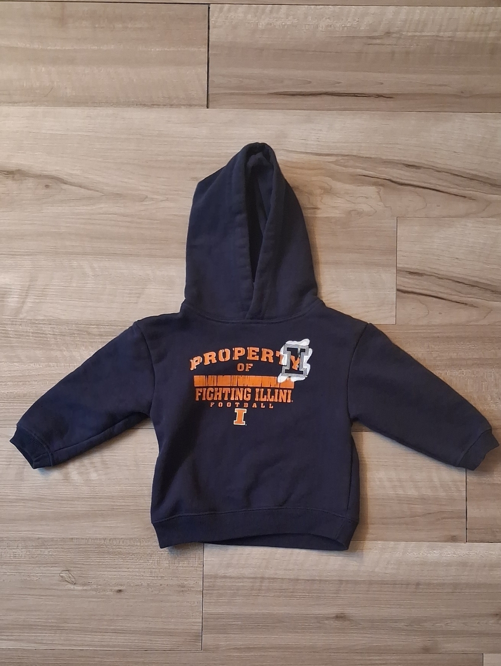 adidas Vintage Hoodie with Orange Fighting Illini Graphic Size 24 Months (M)